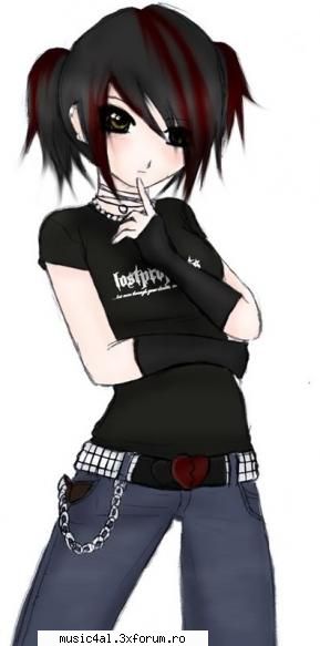 mie mi-a are neither goth nor emo, but certainly not in between either. you're more related to